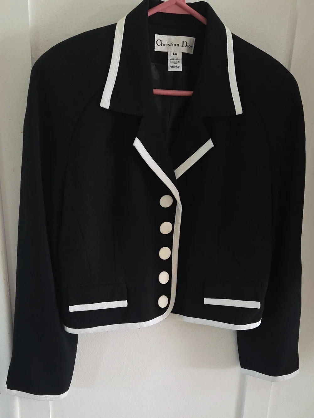 Christian Dior Black White Cropped Blazer 14